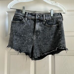 Black denim shorts